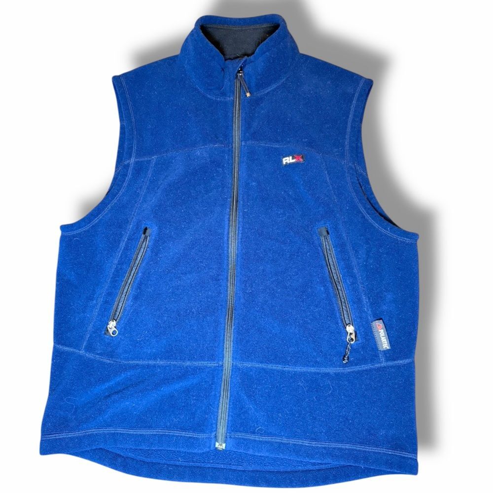 RLX Ralph Lauren Polartec Fleece Vest Mens Large  Navy Performance Full Zip